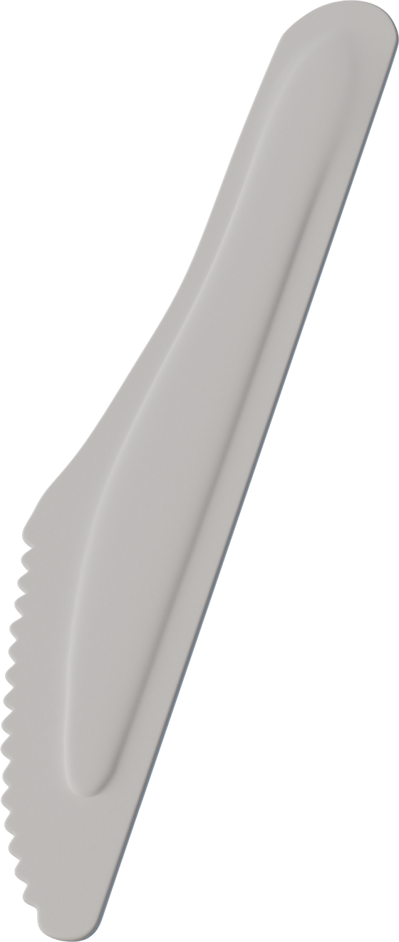 Molded paper knife